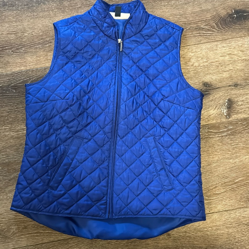 Karen Scott blue‎ vest petite medium
